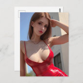 Vêtu de carte postale rouge (Devant / Derrière)