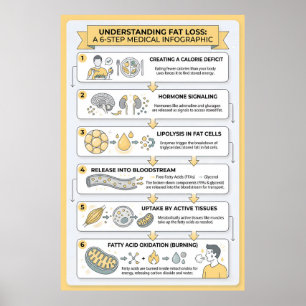 Vetverlies: Een 6-staps medische infographic Poster