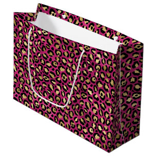 Vetvlekkige Roze Luipaardprint Glam Dierenpatroo Groot Cadeauzakje