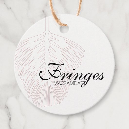 Vetvormig ontwerp-macrame Art Hang Label (Voorkant)