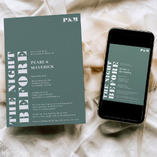 Vetzalig, groen huwelijksrepetitiediner kaart