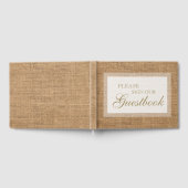 Veuillez signer notre livre d'hôtes. Burlap rustiq (Complet)