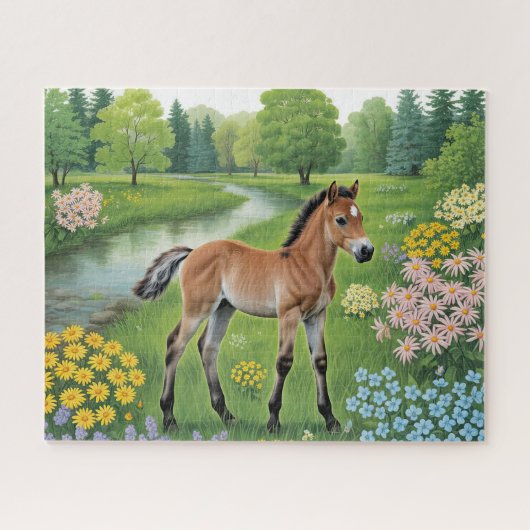 Veulen in de wei legpuzzel (Horizontaal)