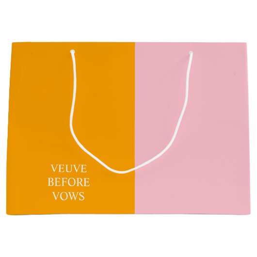 Veuve avant vows demi-orange demi-rose sac cadeau (Devant)