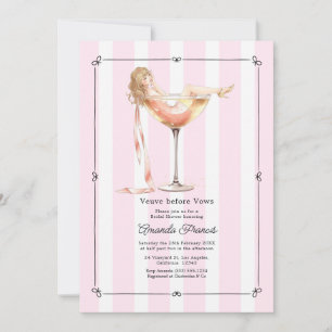 Veuve Before Vows Roze Champagne Bruidsfeest Kaart