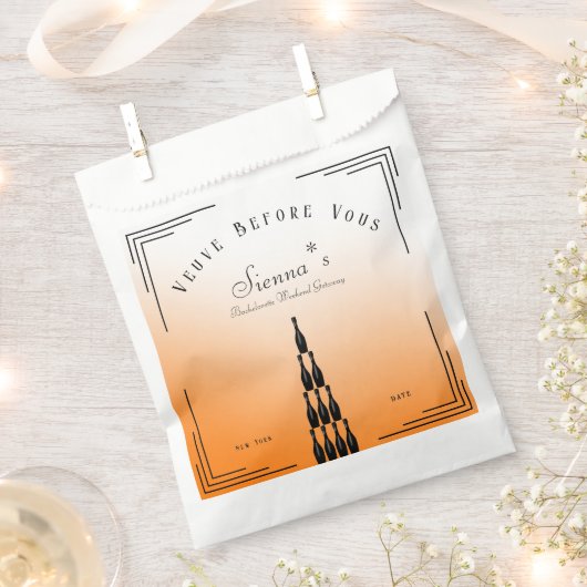 Veuve voor geloften Champagne Tower Bachelorette Bedankzakje (Geknipt)