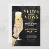 Veuve voor Vows Champagne Vrijgezellenfeest Kaart (Voorkant)
