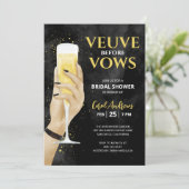 Veuve voor Vows Champagne Vrijgezellenfeest Kaart (Staand voorkant)