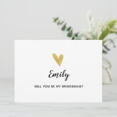 Veux-tu être ma demoiselle d'honneur ? Carte éléga (Debout devant)