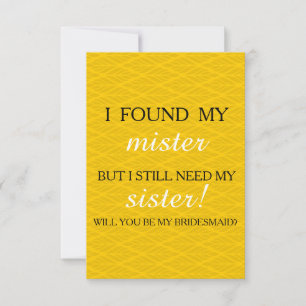 Veux-tu être ma demoiselle d'honneur? invitation