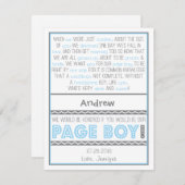 Veux-tu être mon garçon d'honneur ? Carte de poème (Devant / Derrière)