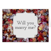 "Veux-tu m'épouser ?" + Rustic Fallen Autumn Leave (Devant horizontal)