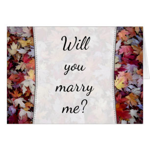 "Veux-tu m'épouser ?" + Rustic Fallen Autumn Leave