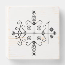 Veve noir de Papa Legba en blanc