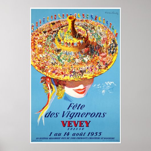 Vevey, Suisse, Affiche de voyage (Devant)