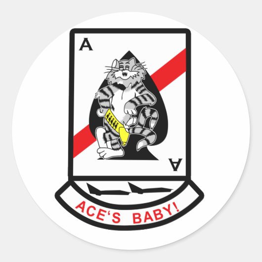 VF-41 Black Aces Ronde Sticker (Voorkant)