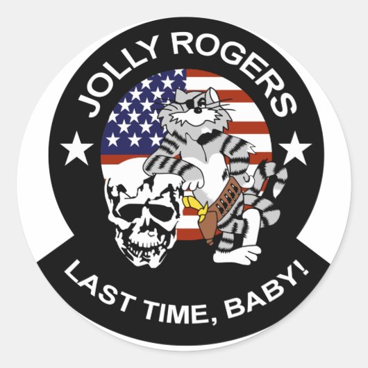 VF-84 Jolly Rogers Ronde Sticker (Voorkant)