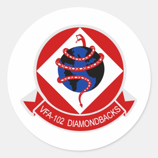 VFA-102 Diamondbacks Ronde Sticker (Voorkant)