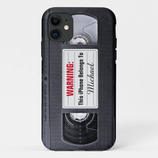  VHS Cassettebandje Gepersonaliseerde Naam Tekst Case-Mate iPhone Case (Achterkant)
