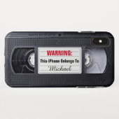 VHS Cassettebandje Gepersonaliseerde Naam Tekst Case-Mate iPhone Case (Achterkant (horizontaal))
