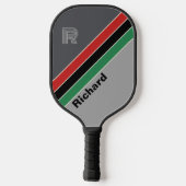 VHS Gestreept met Initiaal en Naam Pickleball Paddle (Achterkant)