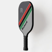 VHS Gestreept met Initiaal en Naam Pickleball Paddle (Links)