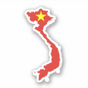 Việt Nam kaart/vlag Sticker