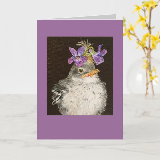 Vi la carte bébé mockingbird (Fleur jaune)