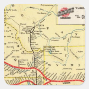 Via treindienst uit Chicago Vierkante Sticker