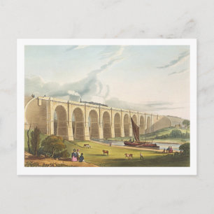 Viaduct over de vallei van Sankey, bord 4 van 'Li Briefkaart