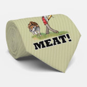 VIANDE ! Cravate - motif vert de bifteck (Roulé)