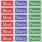 Viande Dairy Pareve Kosher Étiquettes (Devant)