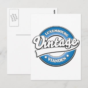Vianden luxemburg retro logo briefkaart