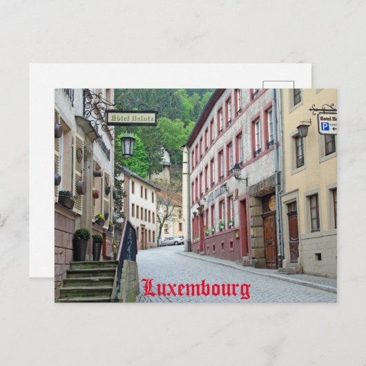 Vianden, Luxemburgse straatscène Briefkaart (Voorkant / Achterkant)