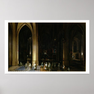 Viaticum in het binnenland van een kerk poster