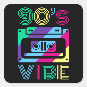 Vibe 90's 'Thed Party Outfit Mam Pap' Vierkante Sticker