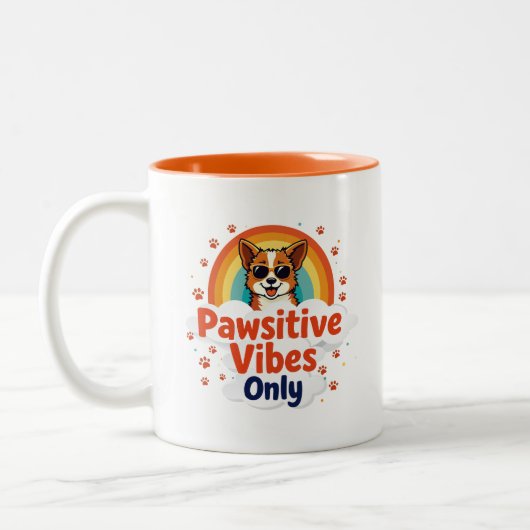 Vibe de Pawsitive seulement Mug (Gauche)