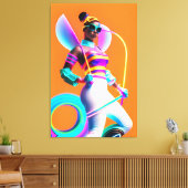 Vibe Jibe Elektrische Ken Gauge Retrowave Fun Canvas Afdruk (Insitu (Woonkamer))