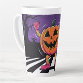 Vibe me Jack-o-lantern Tshirt met lange mouwen Latte Mok (Linkerhoek)