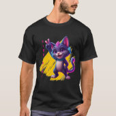 Vibe Mode Cat - Retro Design T-shirt (Voorkant)