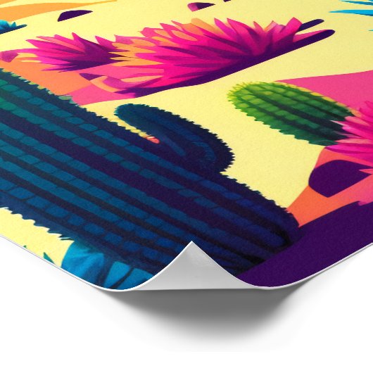  Vibe: Retro Van in Desert Poster (Hoek)