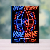 Vibe Wave Neon Surf Poster – Retro Synthwave Aesth (Neutre)