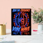 Vibe Wave Neon Surf Poster – Retro Synthwave Aesth (Mariage)