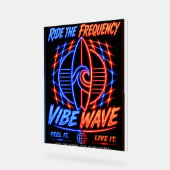 Vibe Wave Neon Surf Poster – Retro Synthwave Aesth (Angle)