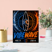 Vibe Wave Neon Surf Poster – Retro Synthwave Aesth (Mariage)