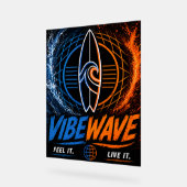 Vibe Wave Neon Surf Poster – Retro Synthwave Aesth (Angle)