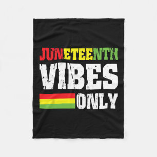 Vibes alleen juni 19 1865 Vibes vieren zwarte gesc Fleece Deken