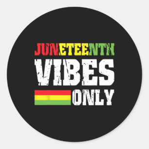 Vibes alleen juni 19 1865 Vibes vieren zwarte gesc Ronde Sticker