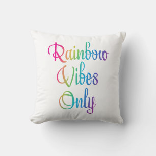 Vibes Arc-En-Ciel Seulement Jeter Oreiller
