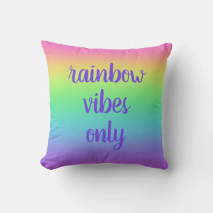 Vibes Arc-En-Ciel Seulement Jeter Oreiller